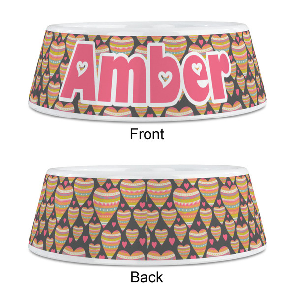 Hearts Plastic Pet Bowls - Medium - APPROVAL