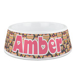 Hearts Plastic Dog Bowl - Medium (Personalized)