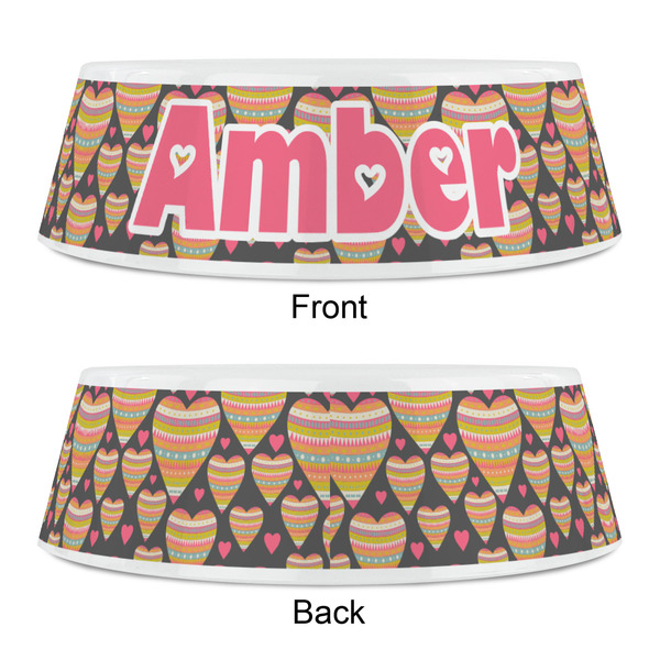 Hearts Plastic Pet Bowls - Small - APPROVAL