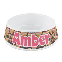 Hearts Plastic Dog Bowl - Small (Personalized)