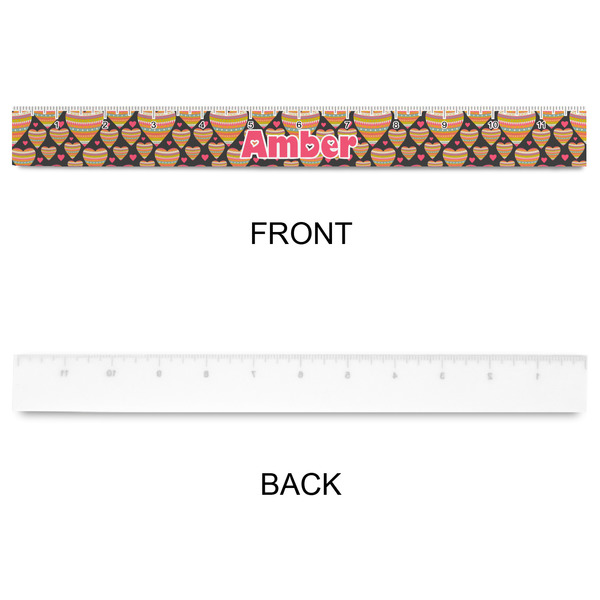 Hearts Plastic Ruler - 12" - APPROVAL