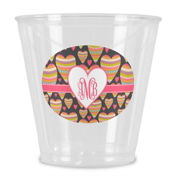 Custom Hearts Plastic Shot Glass (Personalized)