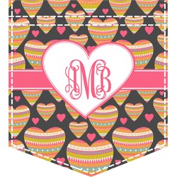 Hearts Iron On Faux Pocket (Personalized)
