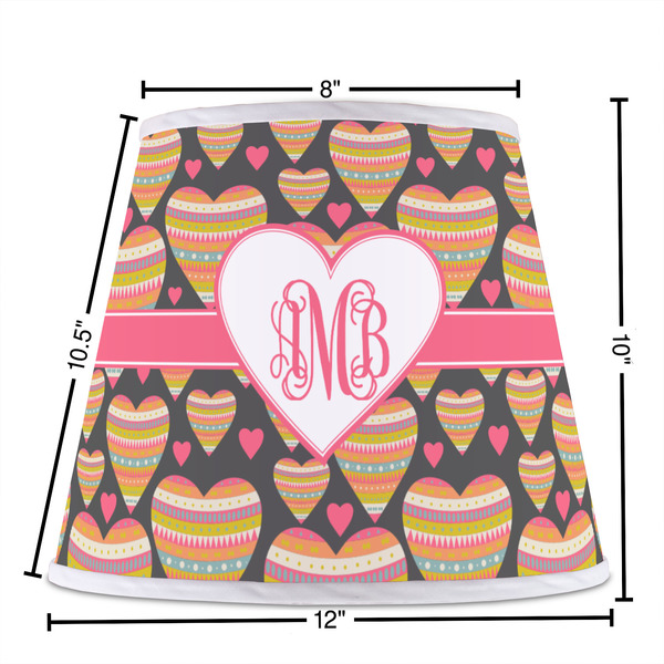 Hearts Poly Film Empire Lampshade - Dimensions