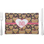 Hearts Rectangular Glass Lunch / Dinner Plate - Single or Set (Personalized)