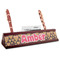 Hearts Red Mahogany Nameplates with Business Card Holder - Angle