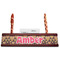 Hearts Red Mahogany Nameplates with Business Card Holder - Straight