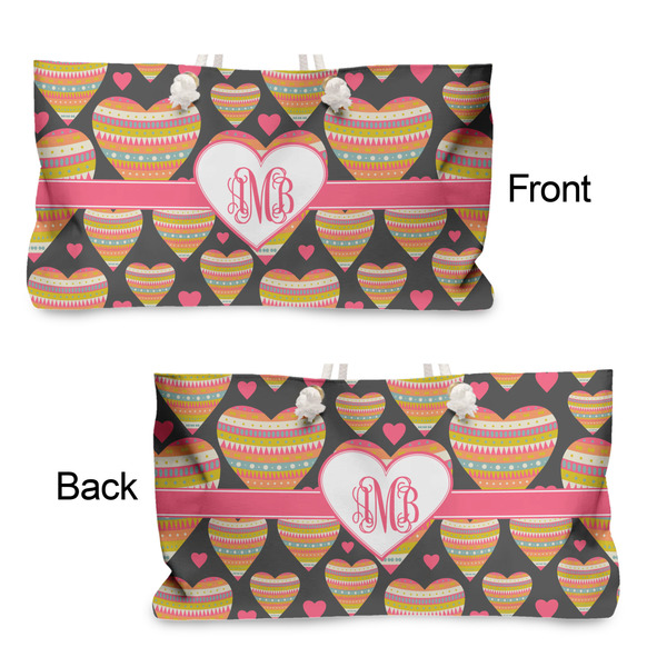 Hearts Large Rope Tote - From & Back View