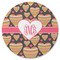 Hearts Round Rubber Backed Coaster (Personalized)