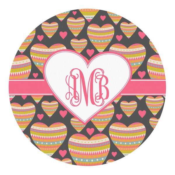 Custom Hearts Round Decal - Large (Personalized)