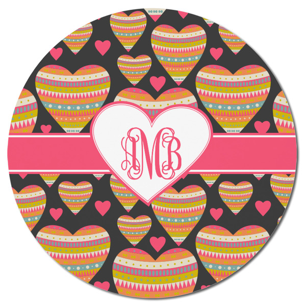 Hearts Round Fridge Magnet - FRONT