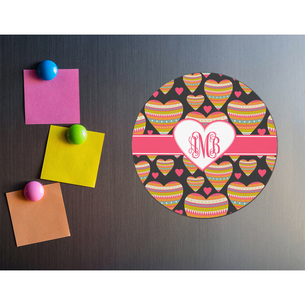 Hearts Round Fridge Magnet - LIFESTYLE