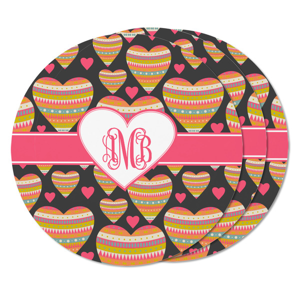 Hearts Round Fridge Magnet - THREE