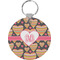 Hearts Round Plastic Keychain (Personalized)