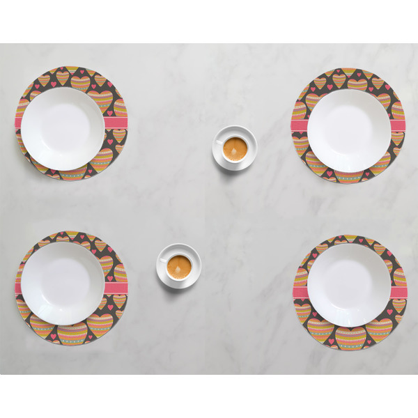 Hearts Round Linen Placemats - LIFESTYLE (set of 4)