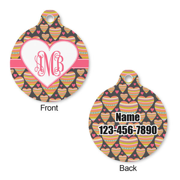 Hearts Round Pet ID Tag - Large - Approval
