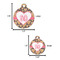 Hearts Round Pet ID Tag - Large - Comparison Scale
