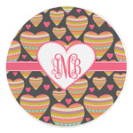 Hearts Round Stone Trivet (Personalized)