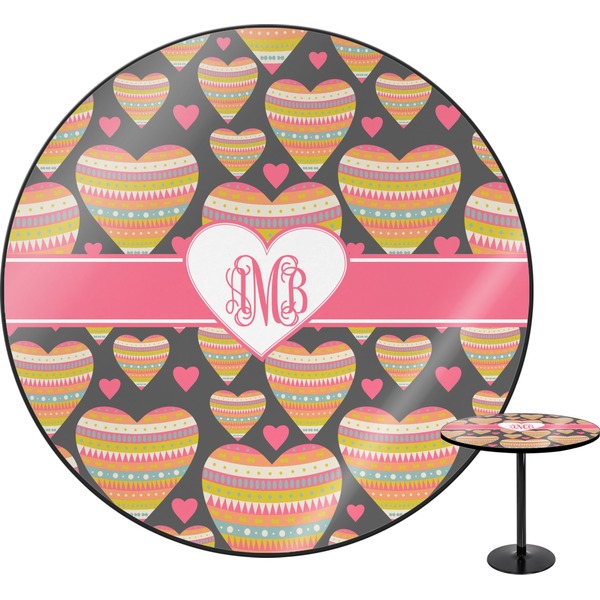 Custom Hearts Round Table - 30" (Personalized)