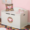 Hearts Round Wall Decal on Toy Chest
