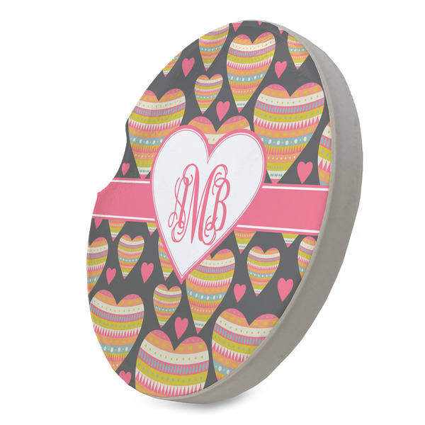 Hearts Sandstone Car Coaster - STANDING ANGLE