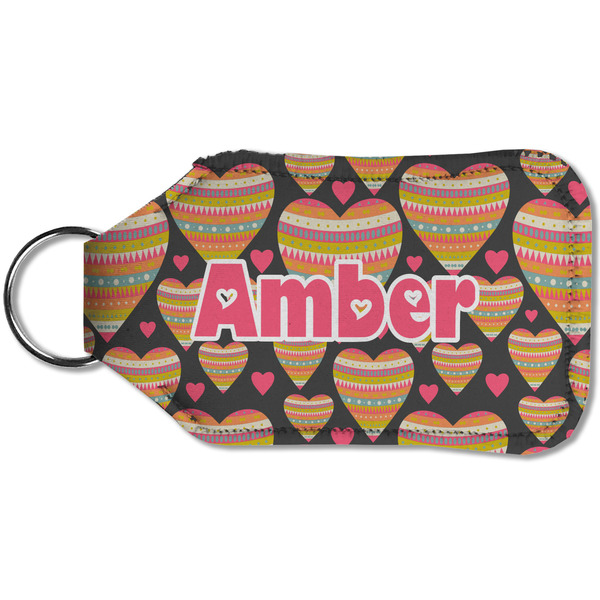 Hearts Sanitizer Holder Keychain - Small (Back)