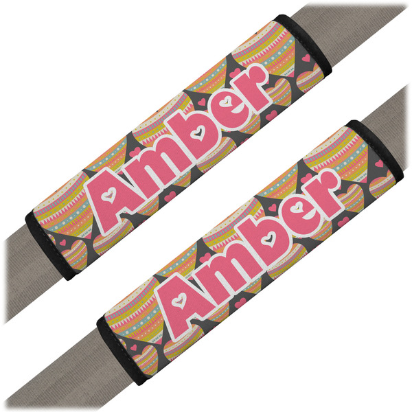 Custom Hearts Seat Belt Covers (Set of 2) (Personalized)
