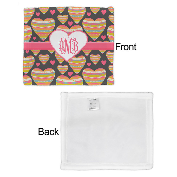 Hearts Security Blanket - Front & White Back View