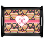 Hearts Black Wooden Tray - Large (Personalized)