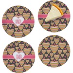 Hearts Set of 4 Glass Appetizer / Dessert Plate 8" (Personalized)