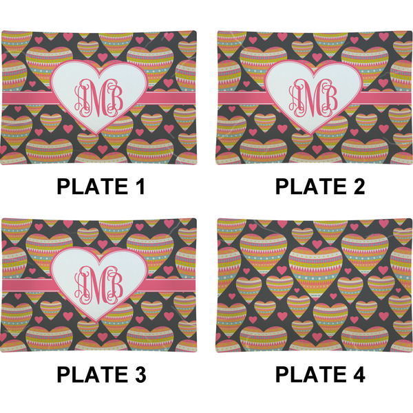 Hearts Set of Rectangular Appetizer / Dessert Plates (Approval)