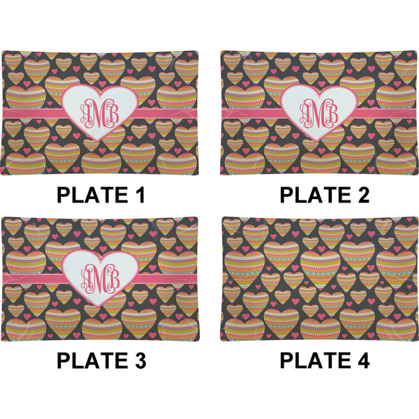 Hearts Set of Rectangular Dinner Plates (Approval)