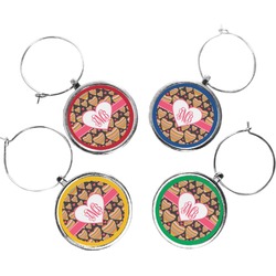 Hearts Wine Charms (Set of 4) (Personalized)
