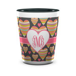 Hearts Ceramic Shot Glass - 1.5 oz - Two Tone - Set of 4 (Personalized)