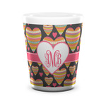 Hearts Ceramic Shot Glass - 1.5 oz - White - Single (Personalized)