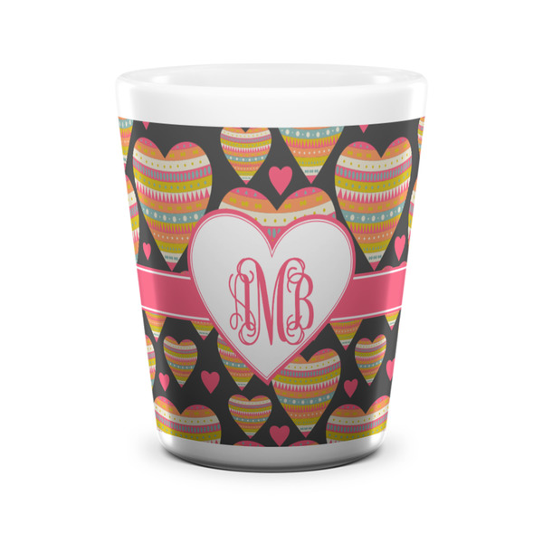 Hearts Shot Glass - White - FRONT