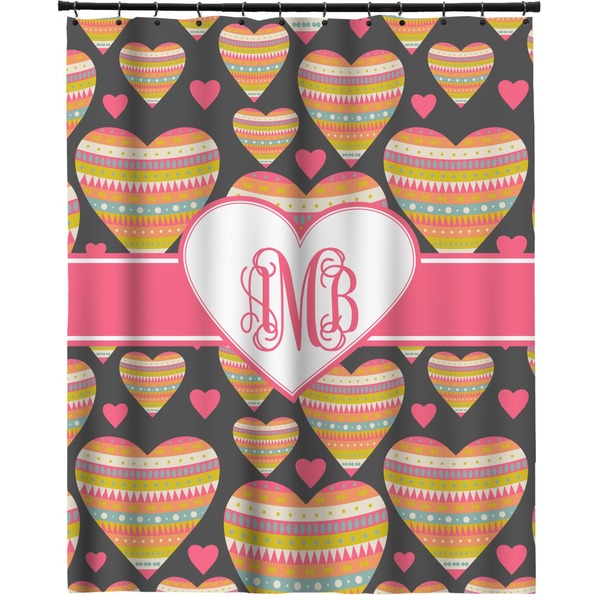 Custom Hearts Extra Long Shower Curtain - 70"x84" (Personalized)