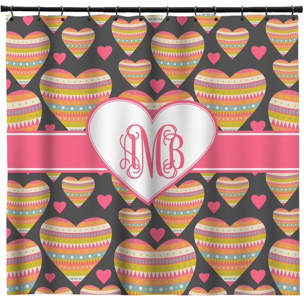 Custom Hearts Shower Curtain (Personalized)
