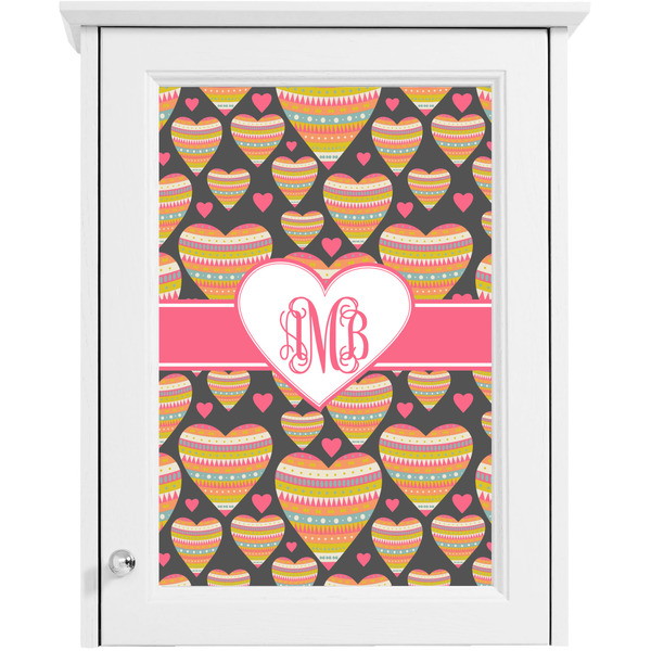 Hearts Single White Cabinet Decal