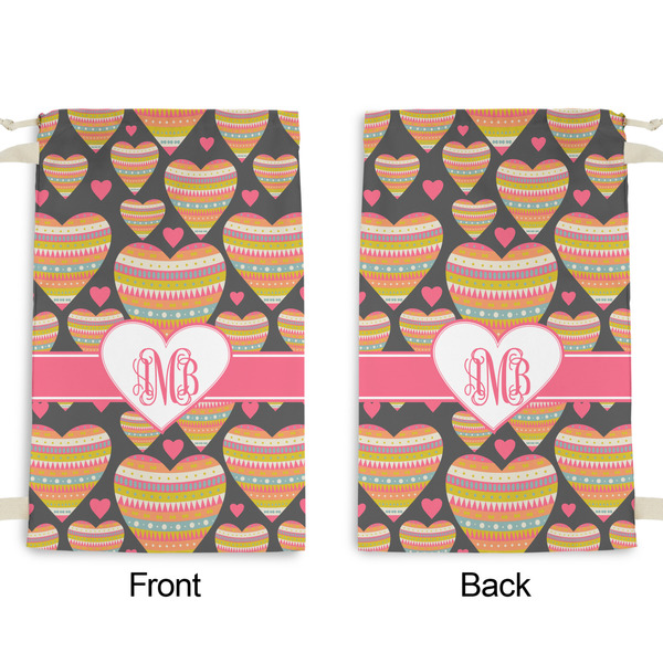 Hearts Small Laundry Bag - Front & Back View