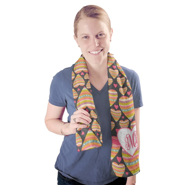 Hearts Sport Towel - Exercise use - Model