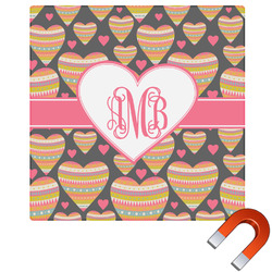 Hearts Square Car Magnet - 6" (Personalized)