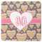 Hearts Square Rubber Backed Coaster (Personalized)