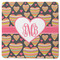 Hearts Square Rubber Backed Coaster (Personalized)