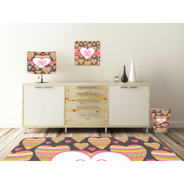 Hearts Square Wall Decal Wooden Desk