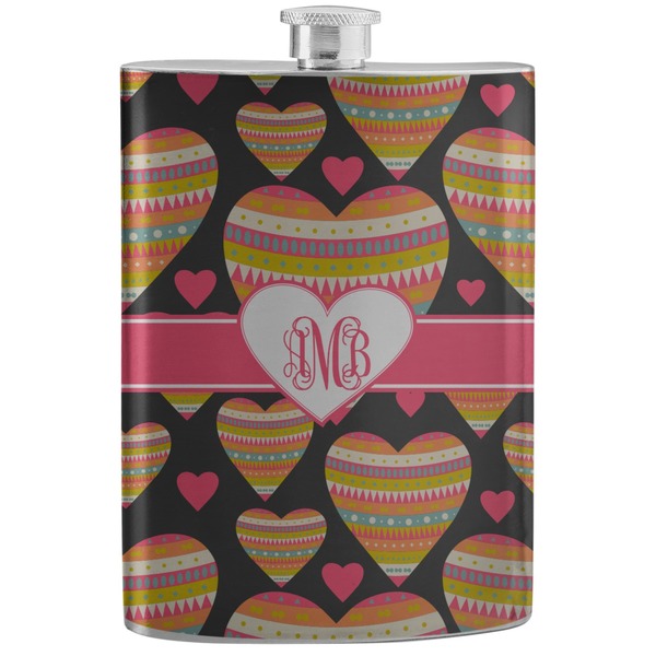 Custom Hearts Stainless Steel Flask (Personalized)