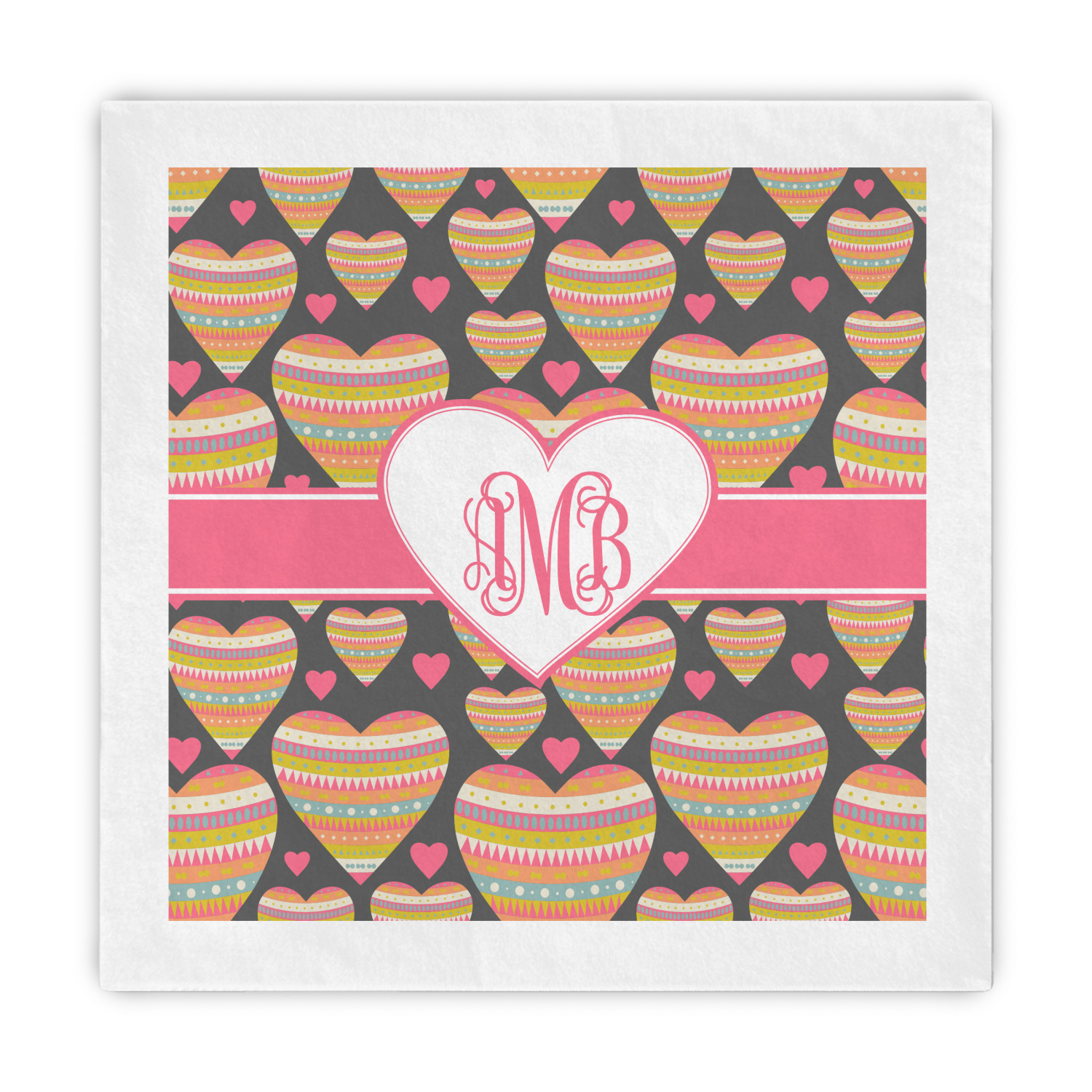 Custom Hearts Decorative Paper Napkins (Personalized) YouCustomizeIt