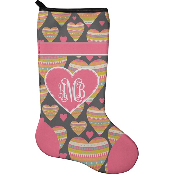 Custom Hearts Holiday Stocking - Neoprene (Personalized)