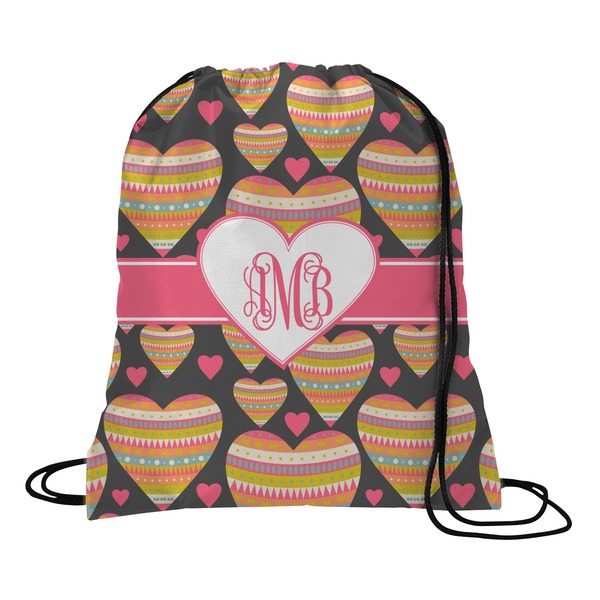 Custom Hearts Drawstring Backpack (Personalized)