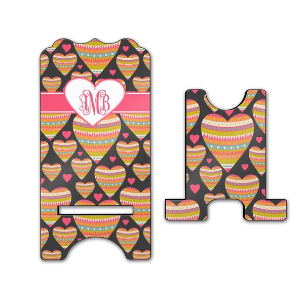 Hearts Stylized Phone Stand - Front & Back - Large